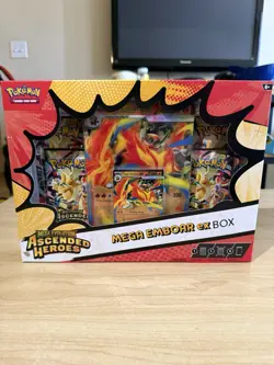 Pokemon Mega Emboar EX Box Mega Evolution Ascended Heroes Promo Booster Set - Image 1