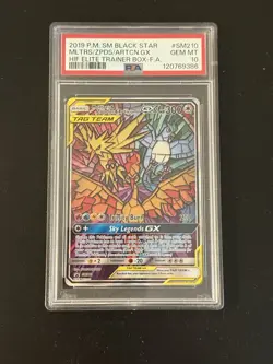 2019 POKEMON SM BLACK STAR PROMO FULL ART/MOLTRES & ZAPDOS & ARTICUNO GX PSA 10 - Image 1