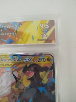 Pokemon FR Reshiram et Zekrom GX 259/236 Eclipse Cosmique SL PCA 9.5 - Image 2