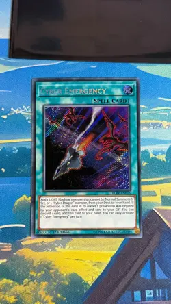 YUGIOH Secret Rare Cyber Emergency BLRR-EN016 1st Edition NM - Image 1