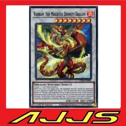 YuGiOh GEIM-EN006 Vahram, the Magistus Divinity Dragon Super Rare 1st Ed NM/M - Image 1