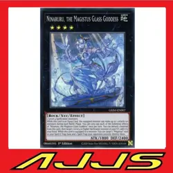 YuGiOh GEIM-EN007 Ninaruru, the Magistus Glass Goddess Super Rare 1st Ed NM/M - Image 1