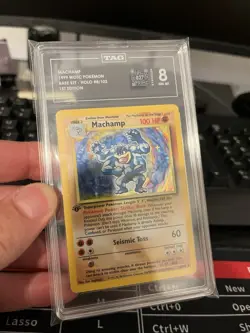 1999 Pokemon TCG Machamp Holo Rare Card Base Set, 1st Edition, #8/102 - Image 2