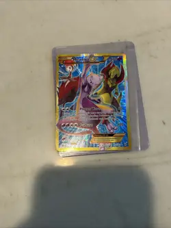 Pokemon Mewtwo-EX TCG Breakthrough Holo Card 163/162 Secret Rare - Image 1