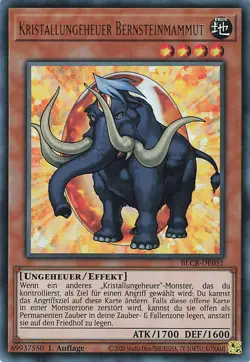 YuGiOh Kristallungeheuer Bernsteinmammut BLCR-DE051 Ultra Rare NM 1st - Image 1
