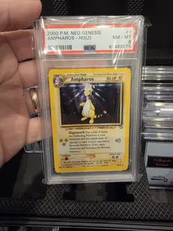 Pokemon Neo Genesis Ampharos Holo PSA 8 1/111 Pokemon Card Slab English - Image 1
