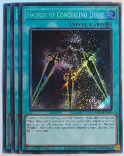 Yugioh x3 Swords of Concealing Light RA05-EN059 Secret Rare 1st Edition - Image 1