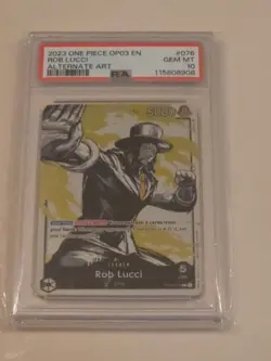 Rob Lucci One Piece Pillars of Strength OP03-076 Alt Art Leader PSA 10-GEM MT - Image 1
