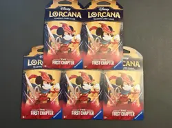 NEW Sealed - Disney Lorcana - First Chapter Sleeved Booster Pack Lot of 5 - Image 1
