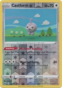 Castform 121/198 Reverse Holo | Chilling Reign | Pokemon Card - Image 1