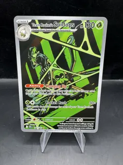 Pokemon TCG Team Rockets Spidops Illustration Rare Card 187/182 Destined Rivals - Image 1