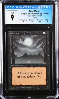 BAD MOON Collectors Ed Rare CGC 9 Q++ MTG [Nostalgium] - Image 1