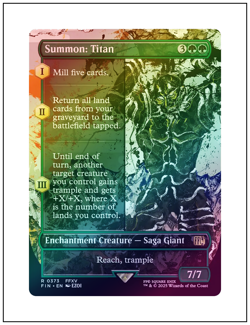 1x Summon: Titan, Foil, Borderless Art, Final Fantasy, MTG NM - Image 1