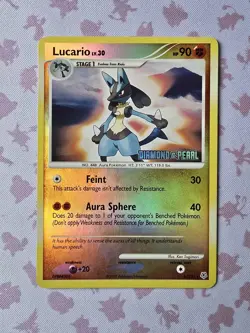 Lucario 6/130 Reverse Holo Burger King Promo Diamond & Pearl Stamp Pokemon LP - Image 1