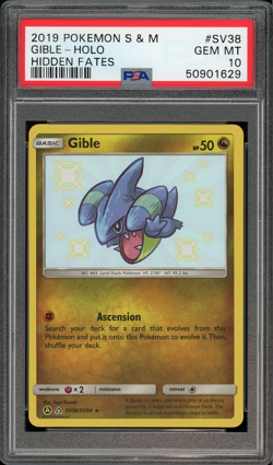 2019 Pokemon Sun & Moon Hidden Fates Shiny Gible #SV38 PSA 10 GEM MINT - Image 1