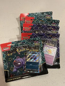 Pokemon Paldean Fates Tech Sticker Collection 3 Booster Pack Blister Lot Of 6 - Image 1