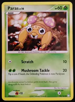 Paras - 92/123 - Common - Diamond & Pearl: Mysterious Treasures - Pokemon - Image 1