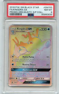 2018 POKEMON SM BLACK STAR #SM155 FA/KINGDRA GX PROMO S/P COLL. - PSA 8 (839) - Image 1