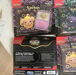 6x Pokemon Paldean fates Tech Sticker Collection - Image 2