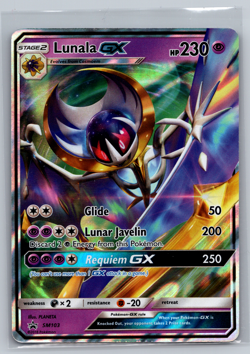 Pokemon Lunala GX SM103 Black Star Promo Ultra Rare Holo - LP - Image 1