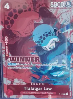 Bandai Trafalgar Law P-017 Winner One Piece Promotion Cards Character English - Image 1