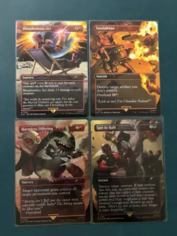 MTG SLD Deadpool Lot 4 Blasphemous Act Saw In Half Regular Rainbow Foil - Image 1