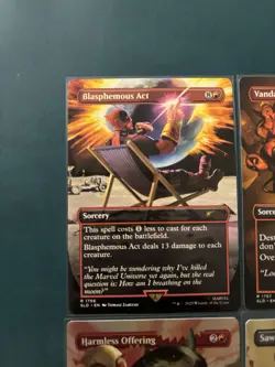 MTG SLD Deadpool Lot 4 Blasphemous Act Saw In Half Regular Rainbow Foil - Image 2