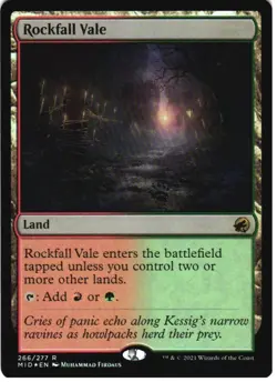 ROCKFALL VALE 266 RARE INNISTRAD: MIDNIGHT HUNT MAGIC: THE GATHERING FOIL LP - Image 1