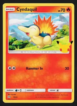 Cyndaquil 10/25 McDonald's Celebrations 2021 - Pokemon TCG - Image 1