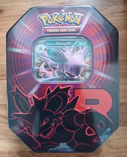 Pokemon TCG: Team Rocket Tin - Nidoking ex - New & Sealed - Image 1