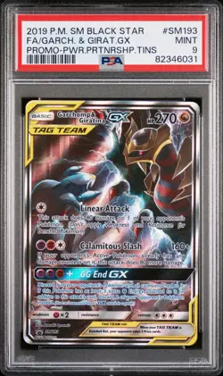 2019 POKEMON SM BLACK STAR PROMO #SM193 FULL ART/GARCHOMP & GIRATINA GX PSA 9 - Image 1
