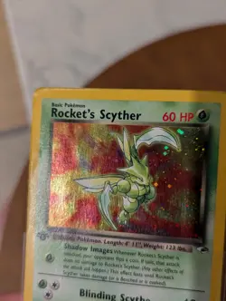 🍀Rocket's Scyther 13/132 Gym Heroes 1st Edition Holo Pokemon Vintage WOTC MP - Image 3