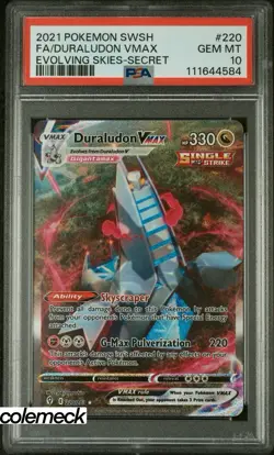 PSA 10 Gem Mint Duraludon VMAX Alternate Art Secret #220 Pokemon Evolving Skies - Image 1