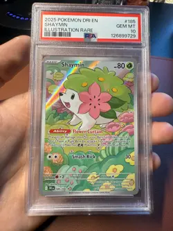 2025 Pokemon Destined Rivals Shaymin 185 PSA 10 Gem Mint 185 IR - Image 1