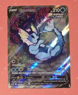 Vaporeon v SWSH181 Pokemon TCG Sword & Shield Holo Black Star Promo - Image 1