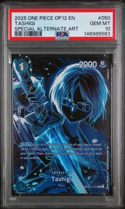 2025 PSA 10 ONE PIECE OP12-LEGACY OF THE MASTER | SPECIAL ALT ART TASHIGI 050 - Image 1