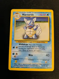 Wartortle - Base Set - 42/102 - Uncommon - Pokemon Card - Unlimited Edition NM - Image 1