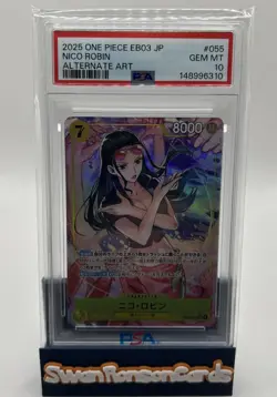 PSA 10 Nico Robin SR Alternate Art EB03-055 2025 ONE PIECE Card Japanese - Image 1