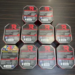 Pokemon TCG EMPTY Large Tins x10 - No Cards No Packs - Charizard / Team Rocket - Image 5