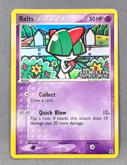 LP+ Reverse Holo Ralts 81/113 Common Delta Species Pokemon 2005 Kenkichi Toyama - Image 1