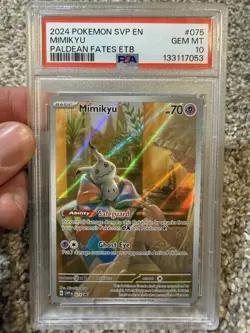 2024 Pokemon SVP en Mimikyu Paldean Fates ETB Promo 075 PSA 10 - Image 1