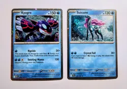 Suicune 026/094 & Kyogre 034/132 Cosmos Holo Knockout Promo Pokemon TCG Mega Evo - Image 1