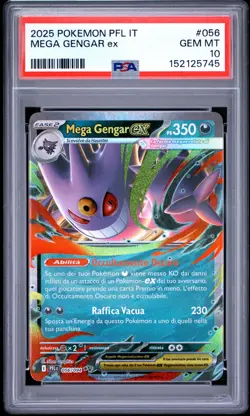 2025 POKEMON ITALIAN PFL IT-PHANTASMAL FLAMES #056 MEGA GENGAR EX PSA 10 - Image 1