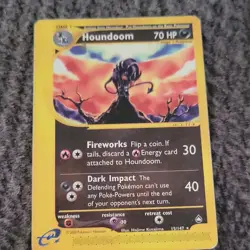 Pokemon TCG Houndoom 015/147 Aquapolis Rare Regular EN Stage 1 70HP 2002 - Image 1