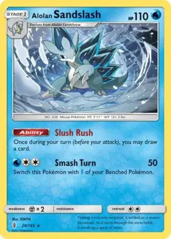 Alolan Sandslash 20/145 Guardians Rising Rare NM 2017 Reverse Holo - Image 2
