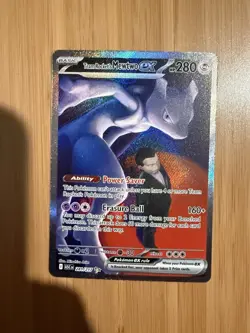 Pokemon TCG Team Rockets Mewtwo EX 281/217 SIR NM Full Art Holo English - Image 1