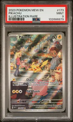 2023 POKEMON MEW EN-151 ILLUSTRATION RARE #173 PIKACHU PSA 9 - Image 1