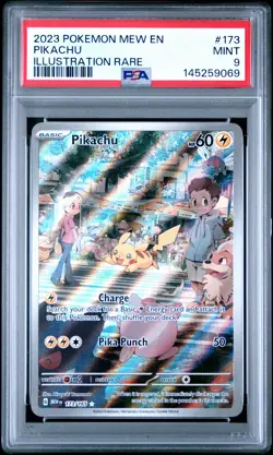2023 POKEMON MEW EN-151 ILLUSTRATION RARE #173 PIKACHU PSA 9 - Image 1