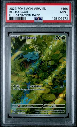 2023 POKEMON MEW EN-151 ILLUSTRATION RARE #166 BULBASAUR PSA 9 - Image 1