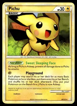 Pichu 28/123 Rare HeartGold & SoulSilver Pokemon Moderately Played - Image 1